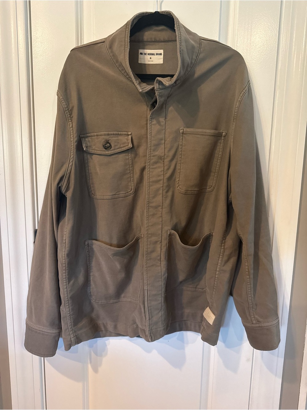 The Normal Brand Men's Comfort Terry Chore Coat in Taupe